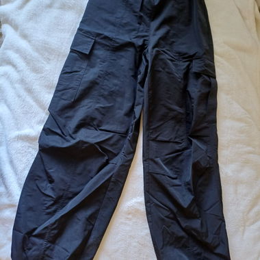 High-waist parachute cargo trousers