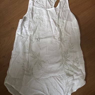 White Women’s Top with Embroidery