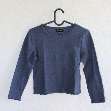 Pullover gecropt blau