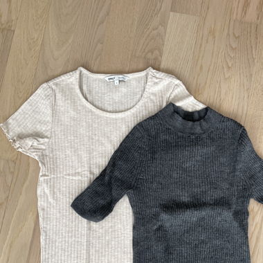 Doppelpack ripped Shirts, grau und beige