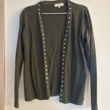 Schwarze Cardigan-Jacke mit Herzen