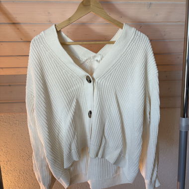 Cardigan bianco in misto cotone