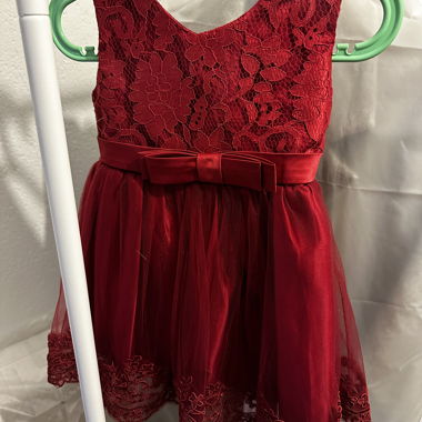 Red Lace Dress with Bow