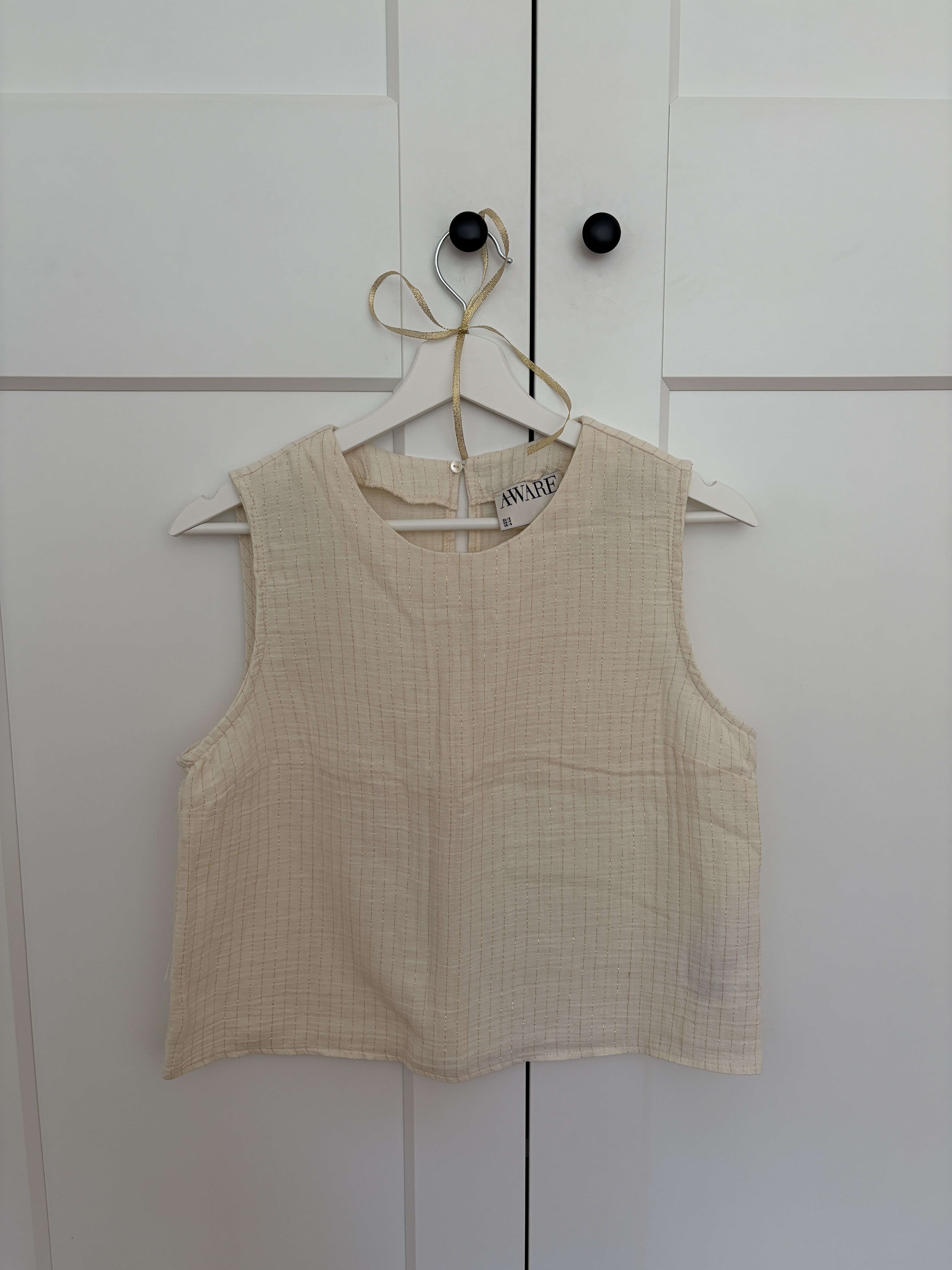 Beige Top with golden Stripes