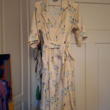 Ganni Wrap Dress with Floral Pattern
