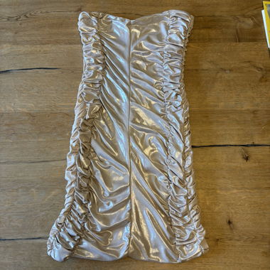 Champagne Satin Bustier Dress