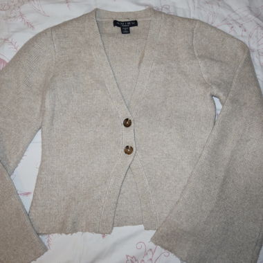 Cardigan in maglia beige