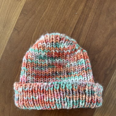 Bunte Strickmütze handgestrickt