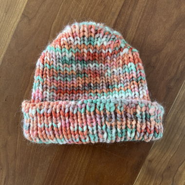 Bunte Strickmütze handgestrickt