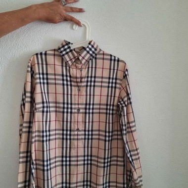 Camicia Burberry a quadri beige