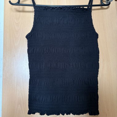Schwarzes Smock-Top