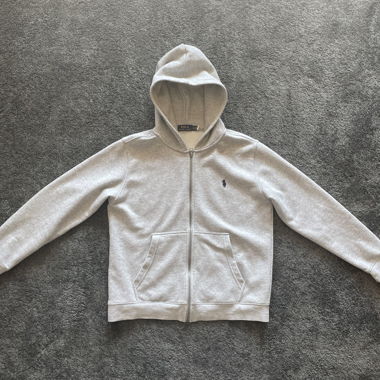 Felpa con zip Ralph Lauren grigia
