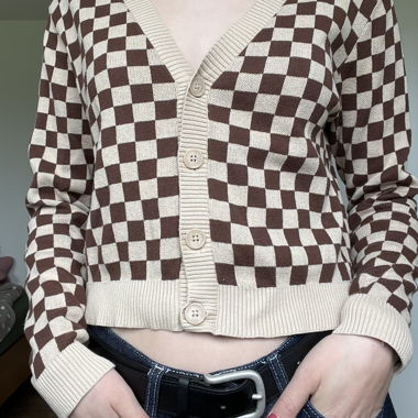 Karierter Cardigan