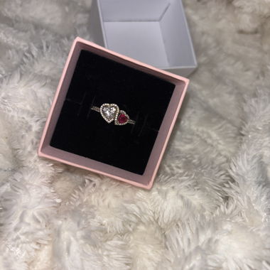 Bague cœur avec pierres