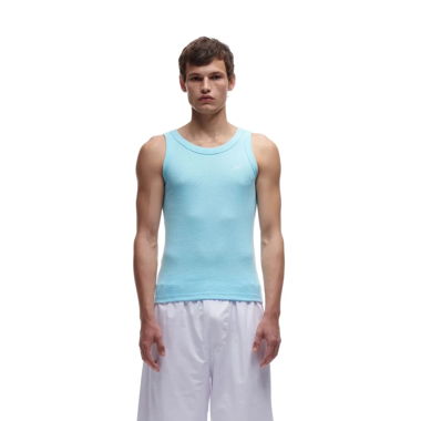 6PM Waffle Knit Tank Top Baby Blue
