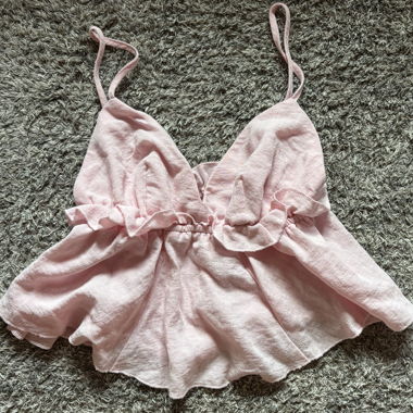 Haut rose pour femme à bretelles spaghetti