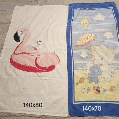 Kids' beach towels 140x80 and 140x70