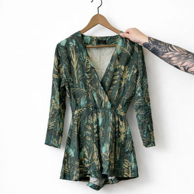 Jumpsuit verde Afends con motivo a foglie