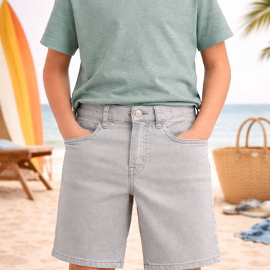Kinder-Jeansshort aus grauem Denim