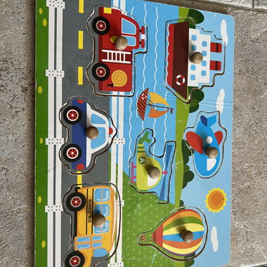 Puzzle en bois à emboîter véhicules