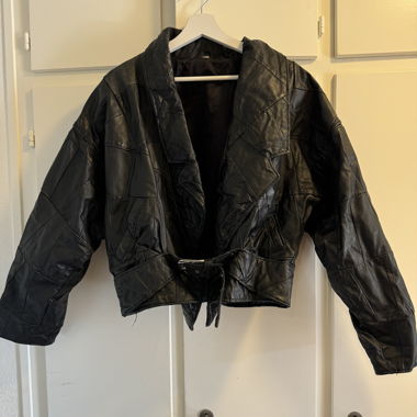Real leather vintage motorcycle jacket