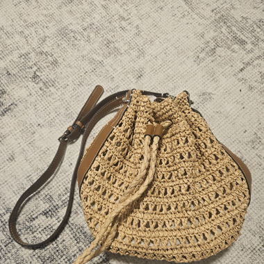 Cream Paper Bucket Bag