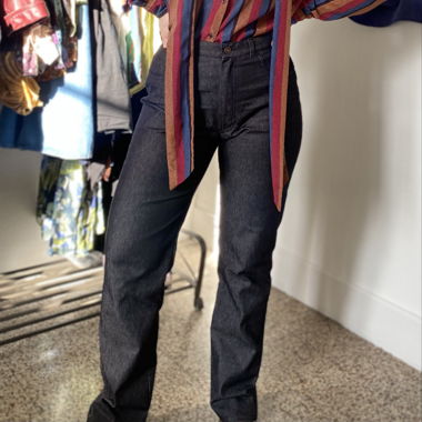 Vintage High-Waist Cotton Pants by Bragard 