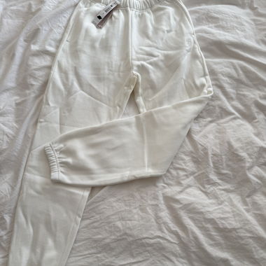 Pantalone da jogging bianco con vita elastica