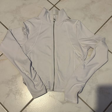 Giacca sportiva con zip bianca Hollister
