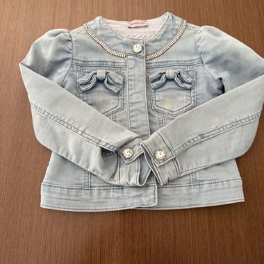 Giacca di jeans Monnalisa bambina azzurro chiaro