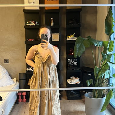 Beige long dress H&M size M