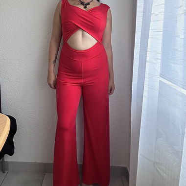 red jumpsuit