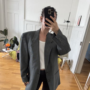 Oversized checked blazer