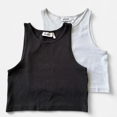 WEEKDAY Ripp-Tanktops 2er Set