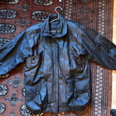 Veste en cuir noire vintage