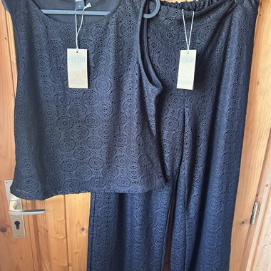 Set nero in pizzo XL