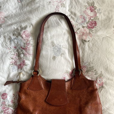 brown leather bag