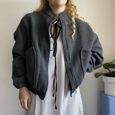 Veste en laine grise Pull&Bear