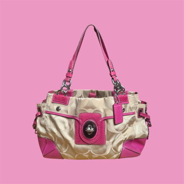 Borsa coach vintage rosa-oro stile y2k