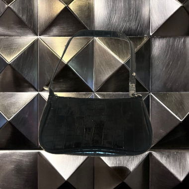 Elegante schwarze Shiny Mini-Tasche