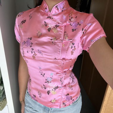 asian traditional shirt in pink