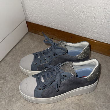 Bata Sneakers Jeans und Silber Glitter Gr. 39