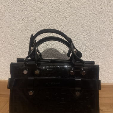 Borsa a mano nera in vernice - La Voyageuse (Longchamp)