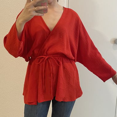 Red wrap top