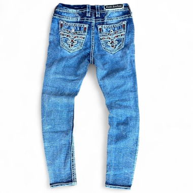 Jeans Rock Revival Y2K in denim con backdesign skinny