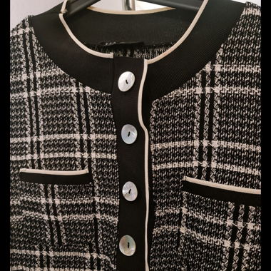 Zara TRF schwarz-weiss kariert Pullover