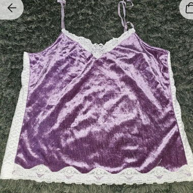 Purple velvet cami top