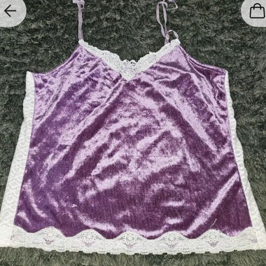 Purple velvet cami top