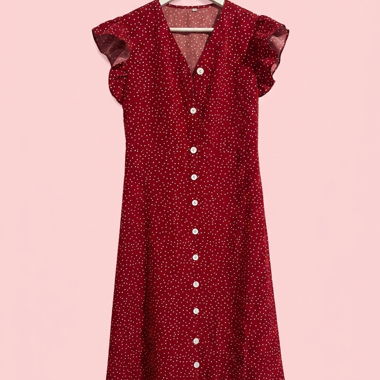 Vestito rosso a pois