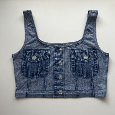 Crop top effetto denim